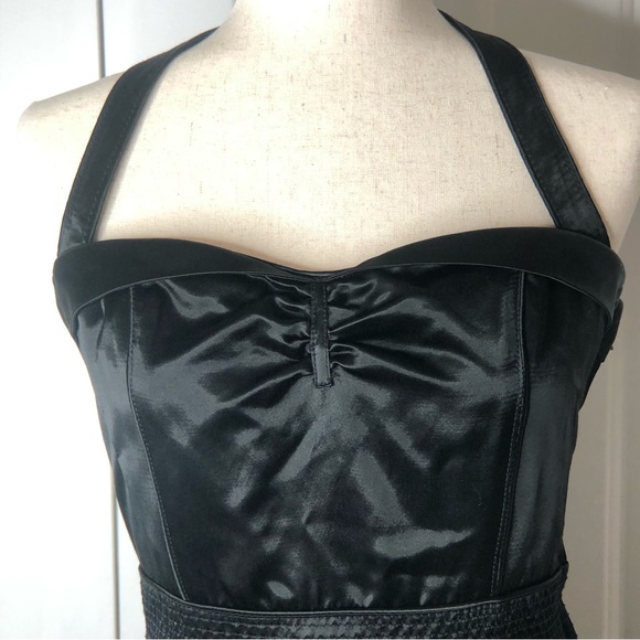 Marc Jacobs Black Satin Mini Halter Dress | 8 - Picture 2 of 16